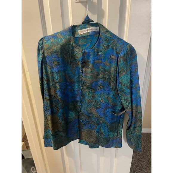Vintage 100% silk Scherrer blouse Neiman Marcus - Picture 1 of 4